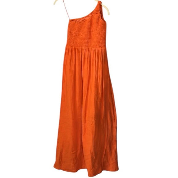 Electric & Rose Cleo One-Shoulder Maxi Dress Size S In Tangerine - Picture 8 of 13